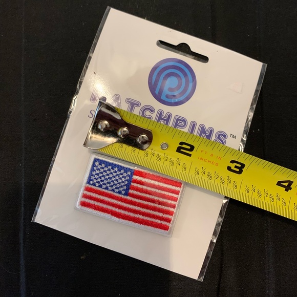 New PATCH PINS American Flag 2 x 1.25 Embroidered Self Fastening Patch USA Flair - Picture 4 of 4